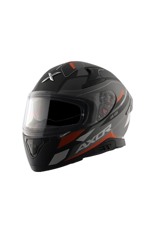 Axor Apex/Turbine Full Face Kask Parlak Siyah - Turuncu