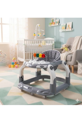 Kornalı Oyuncaklı Mama Tablalı Zıp Zıp Hoppala Yürüteç & Örümcek & İlk Adım