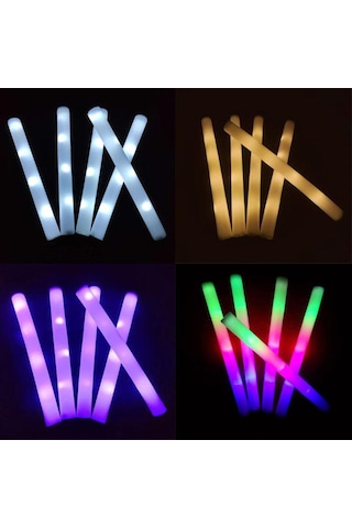 6 Adet Renkli Led Işıklı Çubuklar Rgb Led Işıklı Köpük Çubuk Neşe Tüpü Karanlık Işık Doğum Günü Düğün Parti Malzemeleri Mor