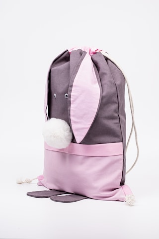 Fabric Craft Bag Çocuk Sırt Çantası Tavşan Figürlü Pembe Pembe - Gri