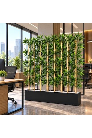 100 Cm Mdf Saksıda 10 Adet 200 Cm Bambu Separatör Siyah Saksı
