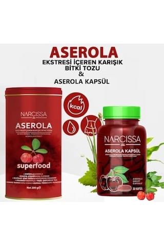 Narcissa Aserola Ekstresi Içeren Bitki Tozu 200 G + Detox 30 Kapsül