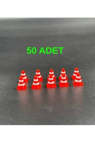 1:64 Ölçek Diaroma Trafik Aksesuarı Dubalar - Turuncu & Beyaz 50 Adet 1:64 Ölçek Diaroma Trafik Aksesuarı Dubalar - Turuncu & Beyaz 50 Adet