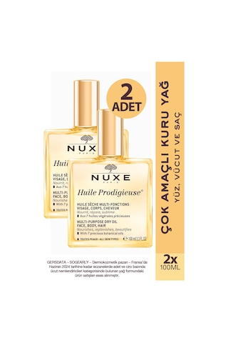 Nuxe Huile Prodigieuse Çok Amaçlı Kuru Yağ 100 Ml 2 Adet