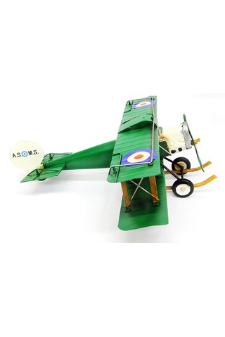 Vintage Eskitme Metal Uçak Çift Kanatlı 36cm