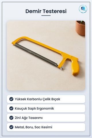 Demir Testeresi 12 İnç 300 Mm 2in1 Metal İskelet Kauçuk Saplı Yük