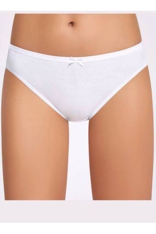Fiyonklu Beyaz Kadın Bikini Külot 10 Adet 001