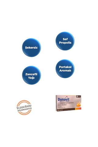 Dynavit Herbal Vitamin C Propolis Beta Glukan Pastil 16 Pastil