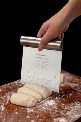 Paslanmaz Çelik Hamur Kesme Aparatı Çelik Kesici Kazıyıcı Pasta Ve Kek Şekillendiren Lüx Spatula Metal