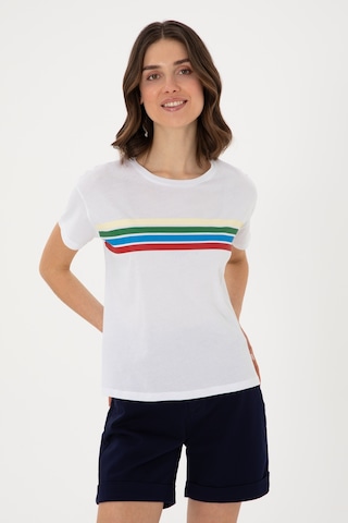 U.S. Polo Assn. Kadın Beyaz Bisiklet Yaka Tişört 50308639-VR013