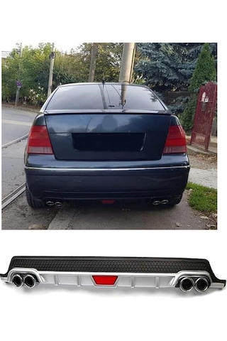 Volkswagen Bora Uyumlu Body Kit Difüzör 4 Çıkış Yuvarlak Gri Model 1