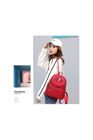 Nakış İpliği Eşkenar Dörtgen Tüm Maç Sırt Çantası Okul Gezisi Kırmızı