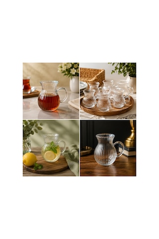 Keyfiala Isıya Dayanıklı Borosilikat Cam Çay Bardağı Şeffaf Kulplu Zarif Tasarım Çay Kahve Fincanı Şeffaff