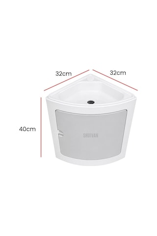 Shuıvan Karavan Banyo Lavabo Ve Dolap Seti 32x32x40cm-1952