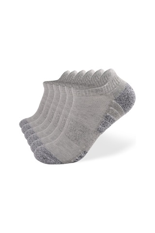 Lemestar Hafif Gri M Beden Spor Çorap, Pamuklu 6 Çift Paket, Banyo Altı Desenli, Elastik Özellikli Açık Gri