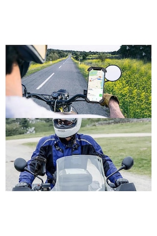 Cr08 Vespa, Arora Cappuccino, Lambretta, Peugeot Modelleri ile Uyumlu Motor, Bisiklet, Motosiklet Telefon Tutucu 10-14mm Genişlikteki Barlar İçin, Kilit Sistemli, Şok Emici Damperli, Tek El Kullanımlı, Titreşim Önleyicili