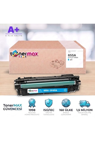 Hp 655a Cf451a Mavi Uyumlu Toner A Plus / Color Laserjet Enterprise M652 / M653 / Mfp M681 / M682