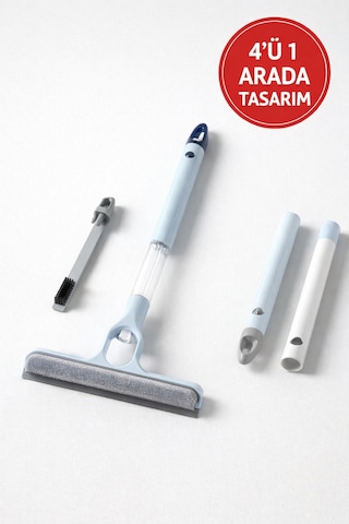 4 Ü 1 Arada Spreyli Cam Silme Aparatı Çekçekli Camsil, Fırçalı Pencere & Ayna Temizleyici Diğer