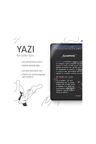 Apple Uyumlu iPad Pro 12.9" Inç 6.nesil 2022 M2 Çip Paperlike Nano Kırılmaz Ekran Koruyucu Kağıt Hissli