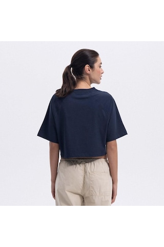 Ellesse Ef443-nv Bisiklet Yaka Crop Kadın T-shirt - Lacivert Lacivert