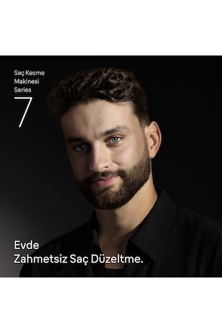 Braun Saç Kesme Makinesi Series 7, +5 Aksesuar, Ömür Boyu Keskin Bıçak, 17 Uzunluk, Hc7590