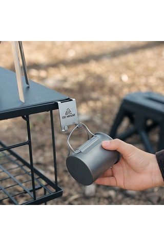 Teltree Kamp Çadırı Çelik Kanca - Stant Gazyakıt/ Bardak Asıcı Aksesuarı - Taşınabilir Masa Kenarı Saklama Gümüş