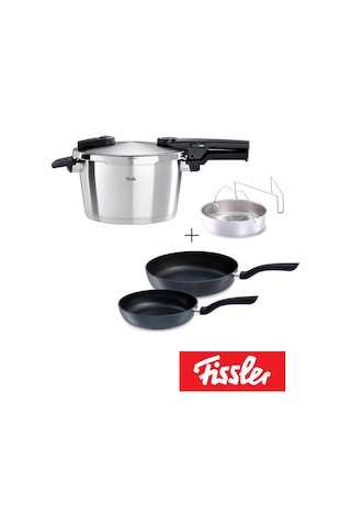Fissler - Vitaquick Premium 4,5 Litre Düdüklü Tencere + Tava Set