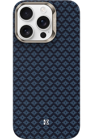Apple Uyumlu iPhone 16 Pro Max Kılıf M-safe Özellikli Benks Armorair Armorgrid Serisi Kevlar Kapak Mavi Mavi