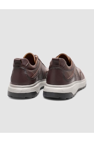 Hakiki Deri Bağıcıklı Kahverengi Erkek Sneaker Kahverengi
