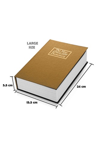 Kitap Şeklinde Gold Büyük Boy Gizli Güvenlik Kitap Görünümlü Hazi