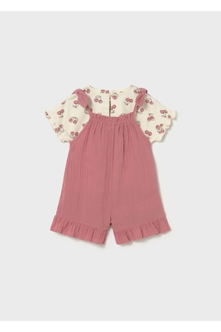 Mayoral Kız Bebek Şort Salopet Set Pembe