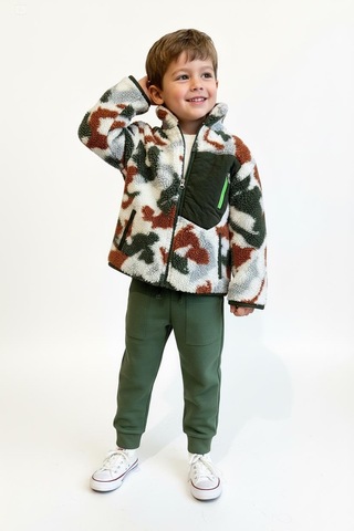 Fermuarlı Polar 3lü Takım Haki