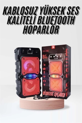 Mey İthalat Taşınabilir Kablosuz Bluetooth Hoparlör Uzun Pil Ömrü Led Işıklı