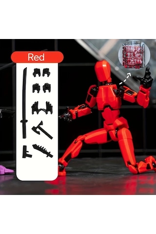 Hightower Kırmızı Dıy Çok Eklemli Aksiyon Figürü 3d Robot Modeli Doğum Günü Paskalya Cadılar Bayramı Noel Hediyesi