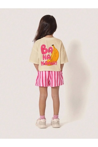 Baby Lory Kids Store Kız Çocuk Banana Desenli Takım