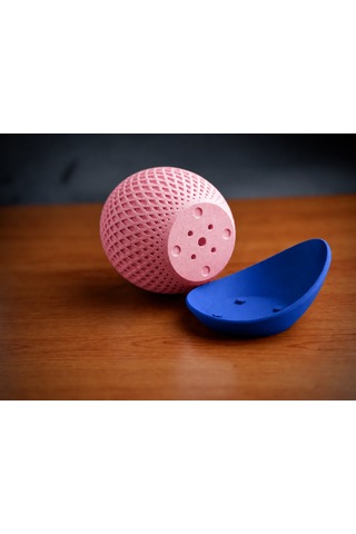 Buradabulabilirsin 3d Baskı Küre Saksı - Kafes Dokulu İki Parçalı Dekoratif Saksı - Pembe-mavi Bbz 83141751