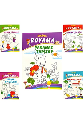 Hikayeli Boyama Kitapları 5'li Hikaye İle Boya