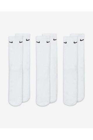 Nike Sx7664-100 Everyday Cushioned Crew Antrenman Çorapları 3 Çift Beyaz