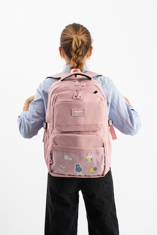 Ventis Qualty Okul Çantası Su Geçirmez Klinkır Kumaş Unisex Sırt Çantası Model 7d Pembe