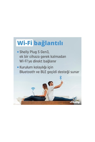 Shelly Plug S Gen3 Matter Destekli Akıllı Priz Beyaz