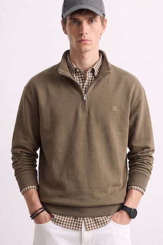 Barrels And Oıl Erkek Yarım Fermuarlı Dik Yaka Selanik Sweatshirt - Kahve Kahve