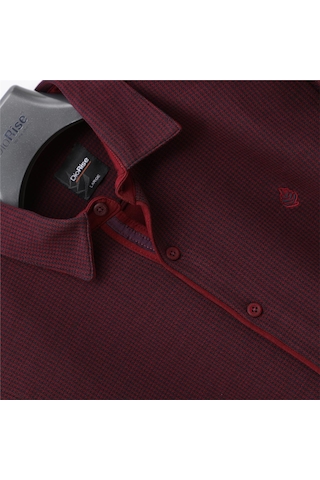 Erkek Şardonsuz Uzun Kol İnce Gömlek - Djg-1002 - Bordo Bordo