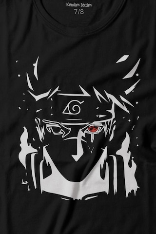 Kendim Seçtim Naruto Kakashi Anime Dizi Baskılı Tişört Çocuk T-shirt 001