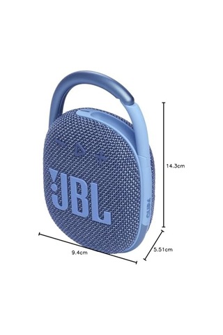 Jbl Clip 4 Eco Bluetooth Hoparlör, Geri Dönüştürülmüş Malzemeden, Mavi Su Geçirmez, Taşınabilir Müzik Kutusu, Pratik Karabinalı 10 Saate Kadar Kablosuz Müzik Akışı