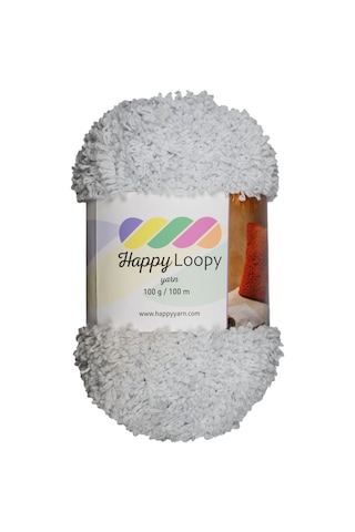 Happy Loopy Yarn - 100g / 100m %100 Polyester Buklet Örgü İpi - Buz Mavisi
