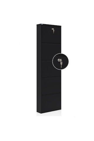 Ceha Kilitli 5'li Metal Ayakkabılık - Siyah K.AYK-5 /AB9005/KL