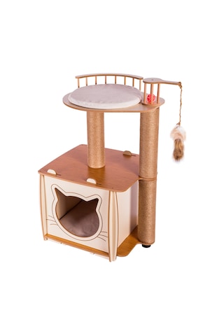 Pati Homes Katlı Kedi Tırmalama Oyun Evi Tırmalama Tahtası