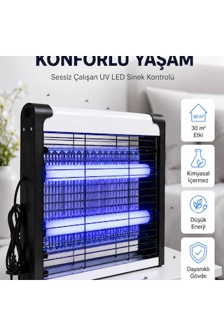 Elektrikli Uv Led Sinek Öldürücü Sessiz Çalışan Etkili Böcek Tuzağı