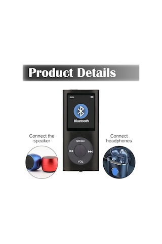 5007mp Metal Mp3 Player Renli Ekranlı Fm Radyolu Bluetoth Lu Hafıza Kartı Girişli Müzik Çalar