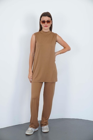 Penyebizden Kolsuz Tunik & Pantolon Takım-tarçın